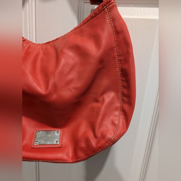 Nine West Coral Orange Faux Leather Shoulder Bag - Picture 3 of 11